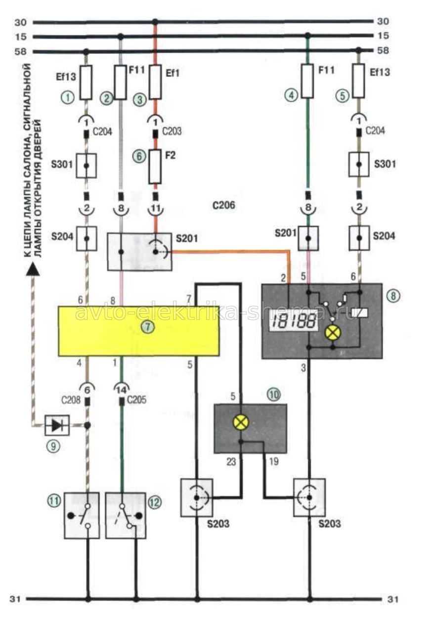 Схема подключения звукового сигнализатора (зуммера) на Ланос